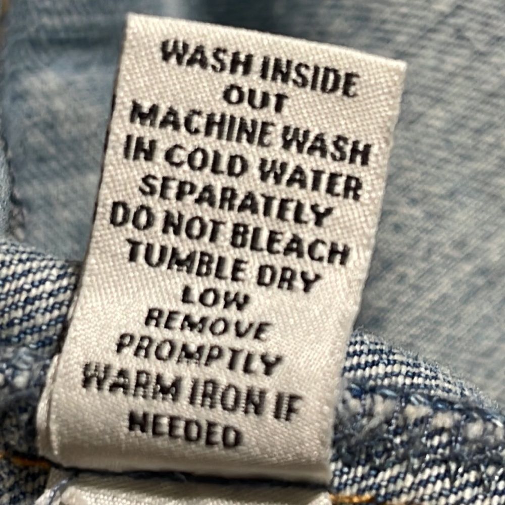 Refuge Denim jacket womens size large long sleeve raw‎ hem cropped cow Girl Blue - Picture 9 of 9